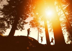 hikers along a ridge